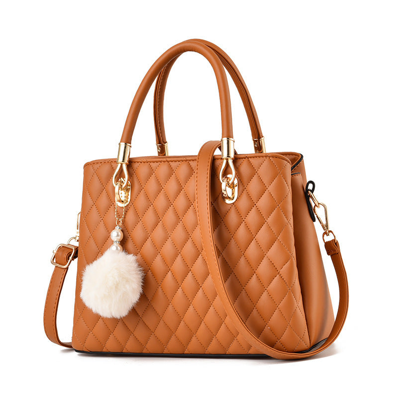 2026 new minimalist elegant diamond embroidered handbag - middle-aged mom bag, simple high-end shoulder bag & crossbody bag