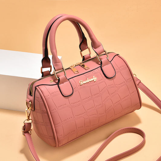2026 new korean-style embossed crocodile boston pillow bag - large capacity handbag, shoulder bag, and crossbody bag