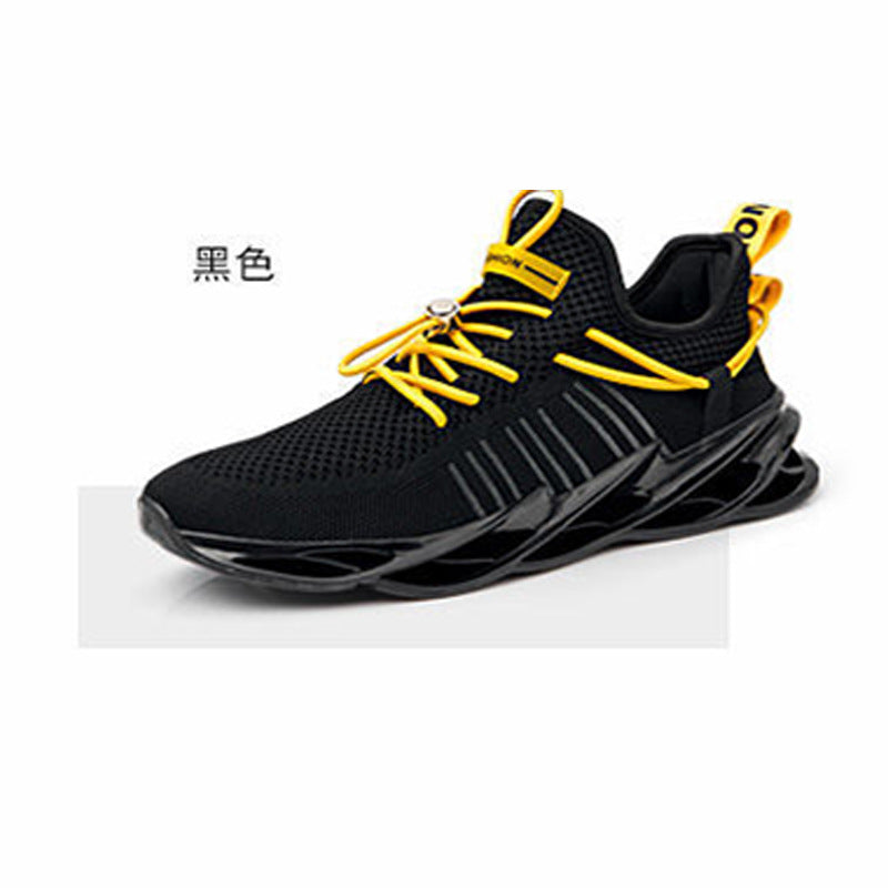 2025 new korean style men's fashion trend casual shoes flyknit breathable blade shoes sneakers men's cross-border