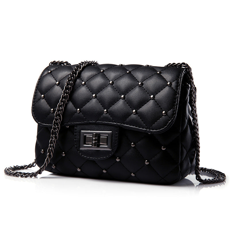 2026 new korean style trendy women's bag - minimalist solid color diamond quilted chain fashion shoulder & crossbody bag - niche mini bag
