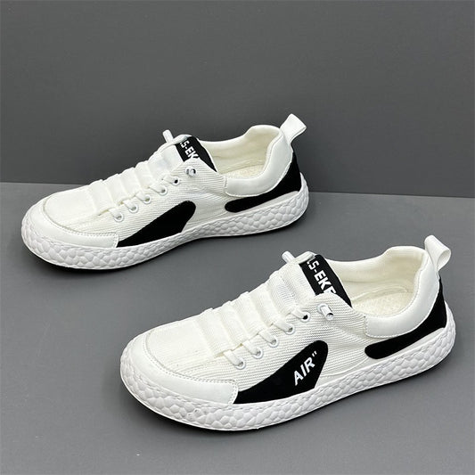 Men's flat shoes new breathable casual shoes summer trendy low-top sneakers slip-on mesh board shoes dropshipping