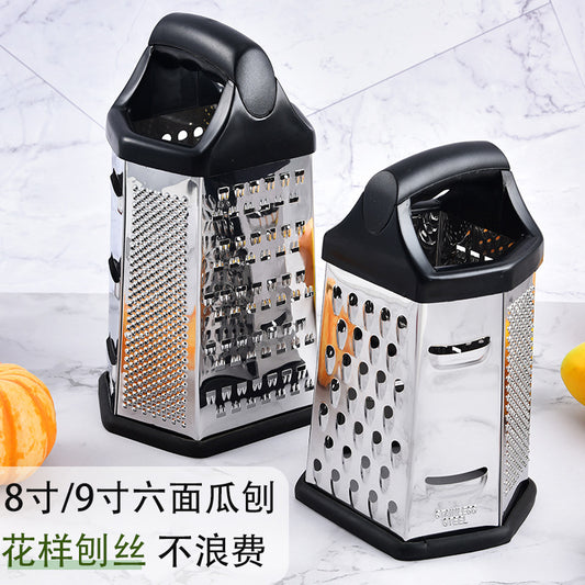 Stainless steel six-sided planer 8inch 9inch kitchen tool grater radish potato slicing grinder melon planer