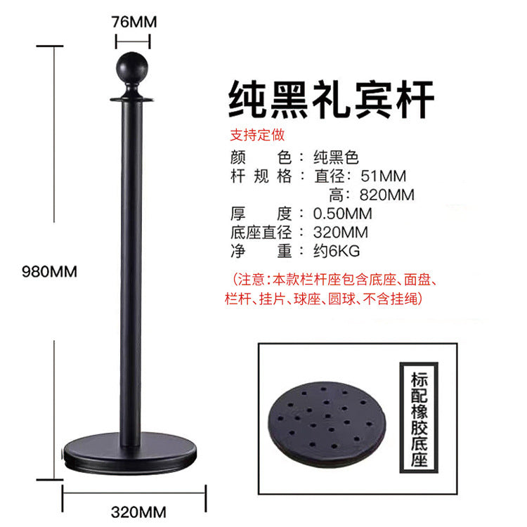 Hotel concierge pole lanyard welcome column luxury stainless steel ball barrier bank queue guardrail fence pole guard