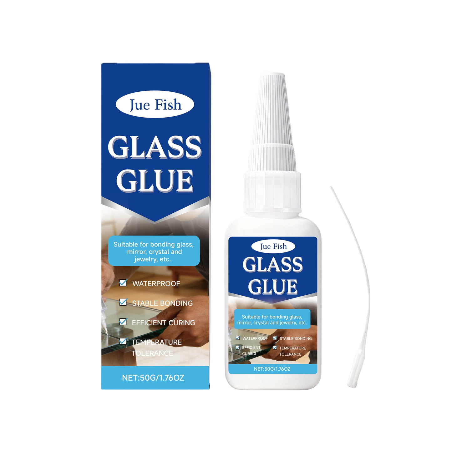 JUE FISH glass glue, high adhesion, quick-drying and fast-bonding, relying on clear and natural bonding quick-drying glue