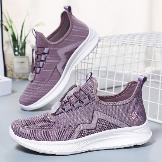 Women's spring soft sole sneakers - lightweight, comfortable, and casual shoes for middle-aged and elderly women - stylish and versatile single shoes