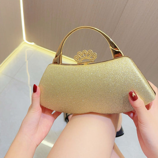 New diamond-encrusted hand bag wedding dress small bag women's birthday bar party banquet bag oblique span dinner bag