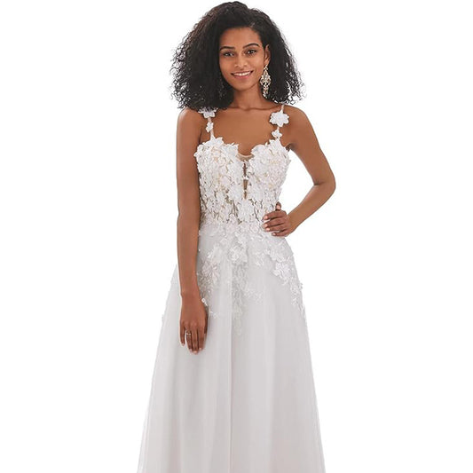 Theme wedding dress 2026 new bridal french light wedding dress super fairy see-through deep v neck sexy tail slimming look wedding dress