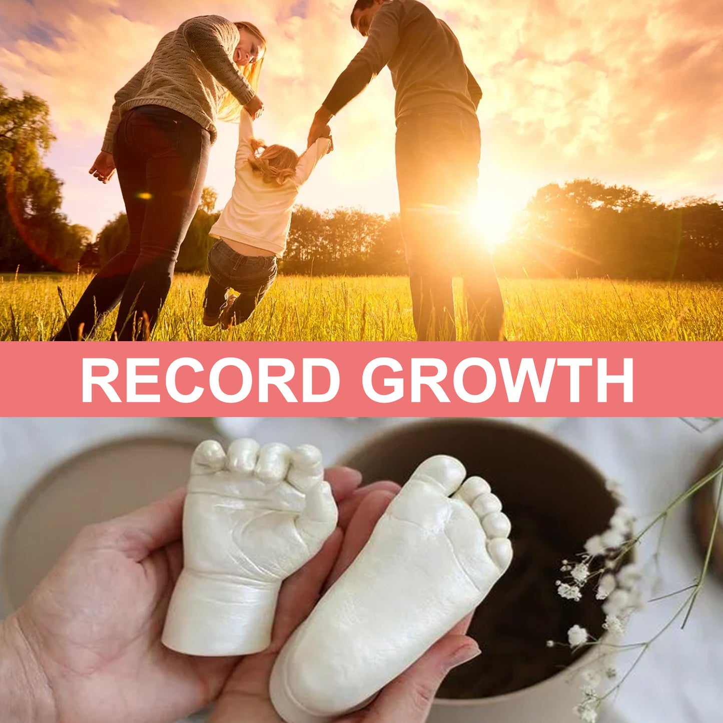 Children's full moon commemorative baby three-dimensional hand model powder 100 days souvenir creative 3D hand and footprint clone model powder