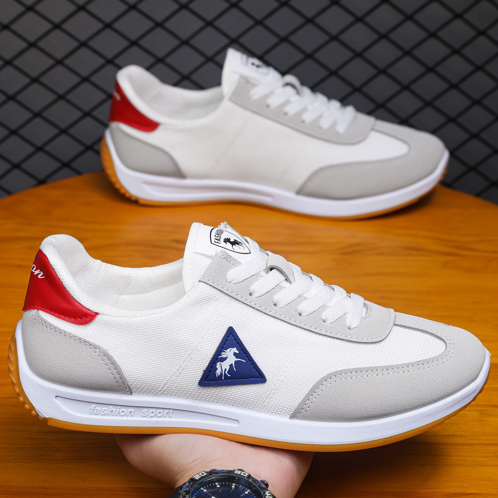 Breathable mesh men's shoes, 2025 new style, soft sole, non-slip, white, casual, sporty, and cross-border e-commerce
