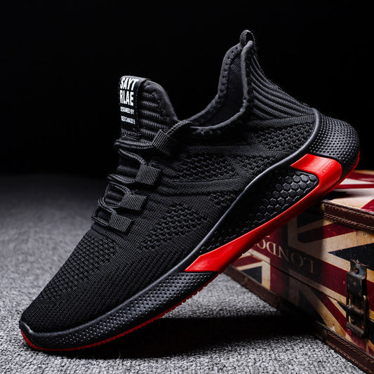 Flyknit men's shoes 2026 new korean style coconut shoes breathable mesh trendy shoes spring casual sports shoes men wholesale