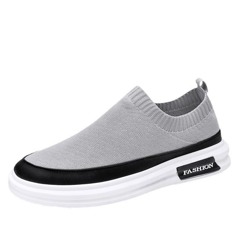 Men's shoes 2025 spring/summer new arrivals: slip-on athletic shoes with sock-lining, breathable, korean style fashion casual sneakers