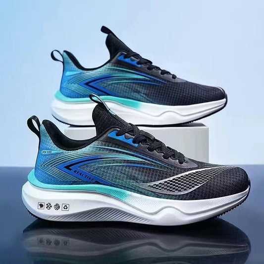 Breathable men's shoes 2025 cross-border new fishnet soft sole men's sneakers lightweight high-elastic running shoes for men