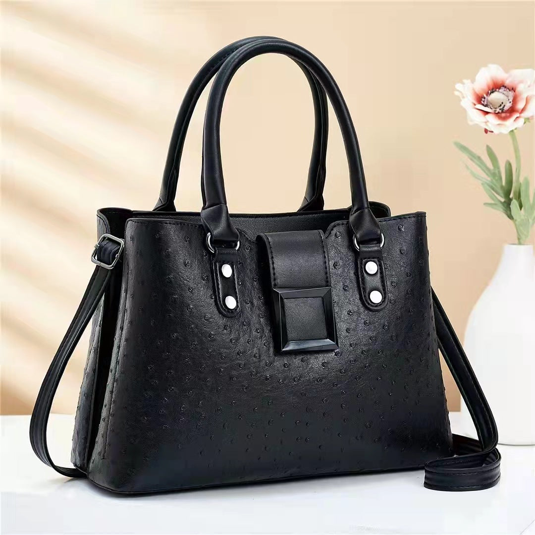 2026 spring new arrival: large capacity, vintage-textured shoulder & crossbody bag - premium korean-style mom bag - dropshipping available