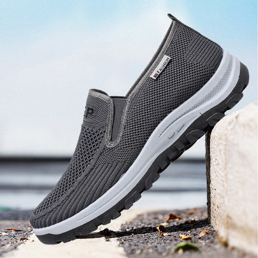 Slip-on loafers, flyknit mesh breathable driving shoes, minimalist men's shoes, soft sole casual shoes for men - cross-border wholesale