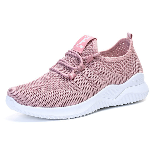 Women's shoes 2026 cross-border dropshipping women's shoes private domain casual shoes fly woven breathable flats soft bottom lightweight mesh shoes