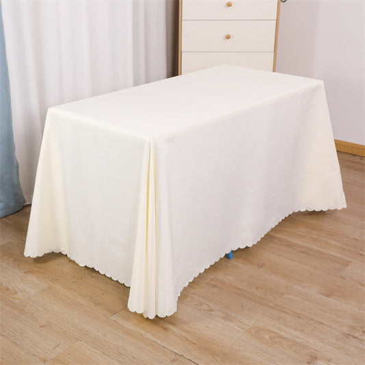 Tablecloth wedding event stall meeting engagement tablecloth red long table wholesale rectangular white polyester tablecloth
