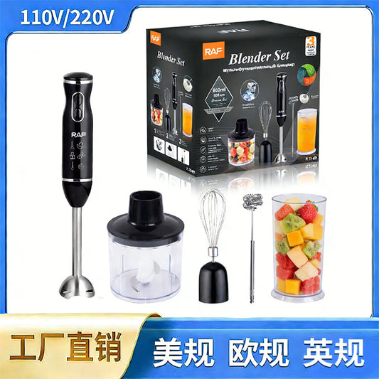 Cross-border blender - home kitchen food processor, juicer, stainless steel blade, multifunctional handheld food stick