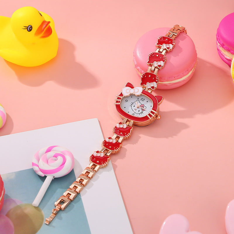 Trendy hello kitty cartoon watch for women, students, and girls - cute bracelet watch - in stock & wholesale