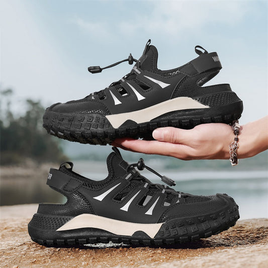 Men's casual sandals 2025 new summer mesh breathable hollow-out clogs trendy slides cross-border wholesale