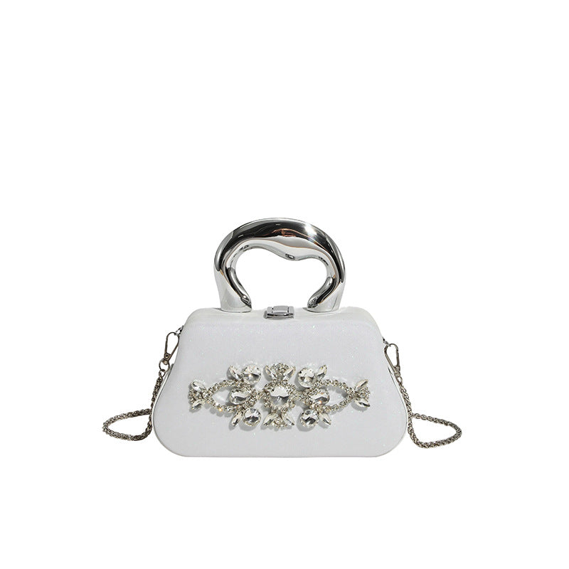 New rhinestone evening dress handbag - shoulder bag, crossbody box bag - elegant party evening clutch