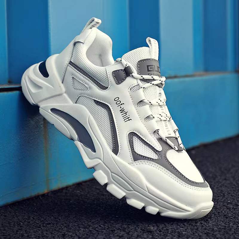 Low-top sneakers for men, new for fall/winter 2025. student-style chunky sneakers, breathable fly-knit design, trendy korean style running shoes - wholesale