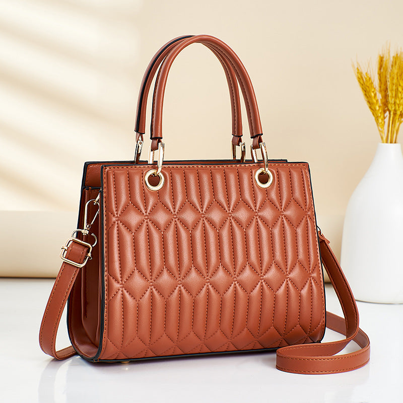 Women's bag 2026 new korean style diamond pattern ladies tote bag large capacity casual women's bag fashionable casual mom bag