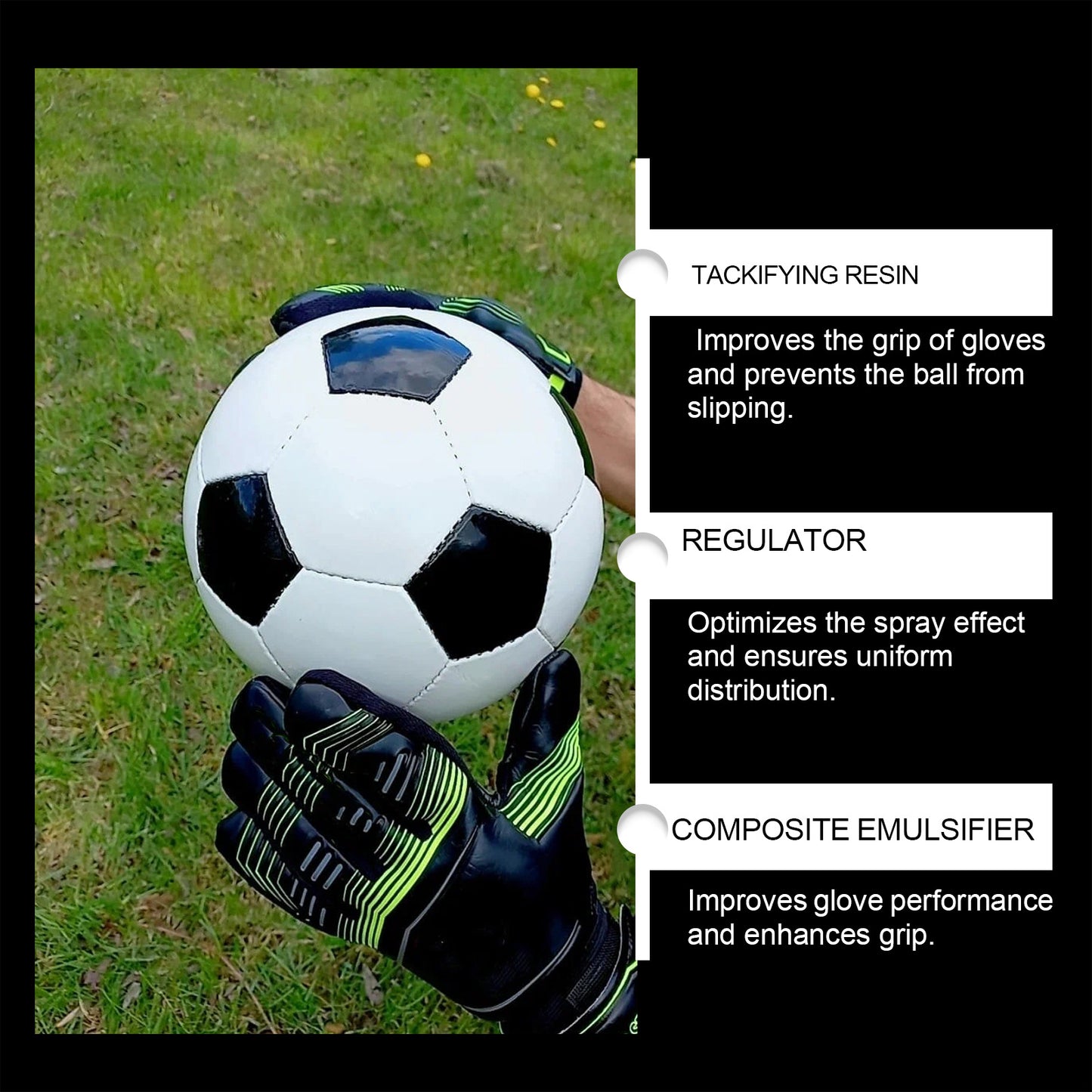 JUE FISH Goalkeeper Gloves Grip Spray, Improve Viscosity Assist Improve Grip Strength Adhesive Spray