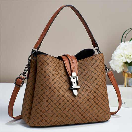 Large-capacity bag for women 2026new arrivaltrendyniche styleaccessible luxury texture bucket bagfashioncontrast colorwork clothing shoulder bag