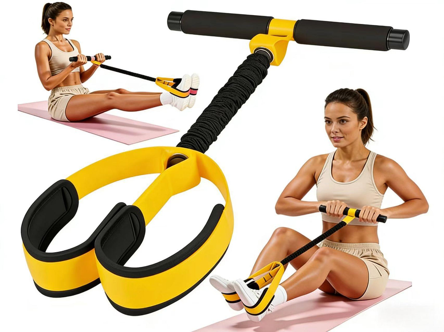 Cross-border pedal tensioner sit-up auxiliary fitness device foot pedal beautiful legs for home foot pedal tension rope high elasticity