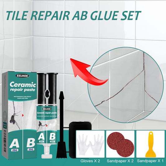 EELHOE tile repair AB glue set, metal tiles fill cracks, plug leaks, repair AB glue adhesive