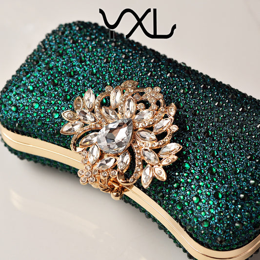 2026 new luxury rhinestone evening clutch - european & american style party dress handbag - elegant cheongsam women's banquet bag