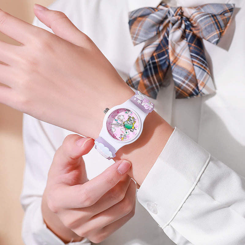 New cute cartoon kids' watch - jelly elementary school student quartz watch - gift for boys and girls
