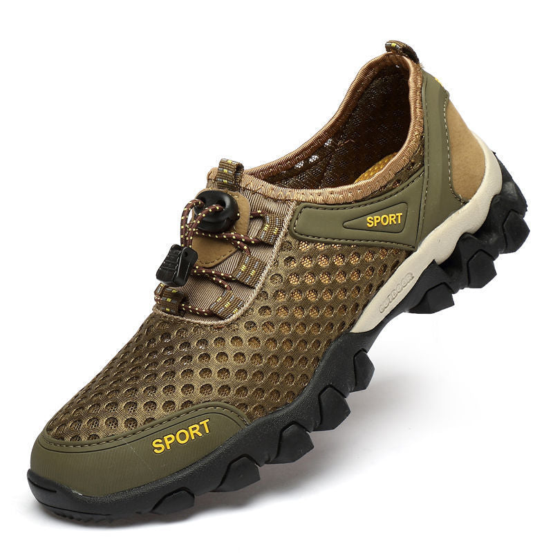 Breathable mesh water shoes - 2025 new summer outdoor hiking & trekking shoes - hollow-out river tracing shoes - anti-slip men's shoes