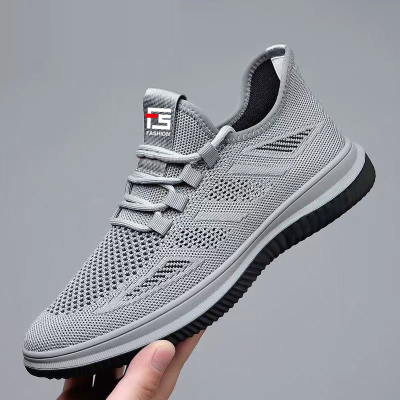 Flyknit men's shoes new summer mesh breathable casual shoes soft bottom non-slip casual fashion sports shoes cross-border wholesale