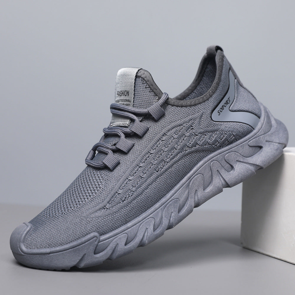 Breathable mesh men's shoes 2025 - cross-border export, soft sole, anti-slip casual low-top lace-up sneakers for men
