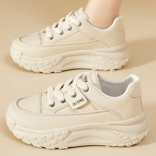 Women's spring collection: height-boosting, versatile, and stylish canvas shoes - comfortable, soft-soled, trendy casual flats