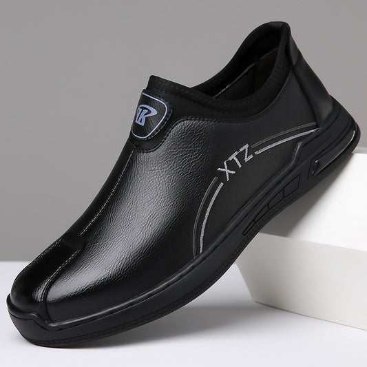 Men's leather business casual slip-on loafers - spring 2025 collection: anti-slip, soft sole, british style