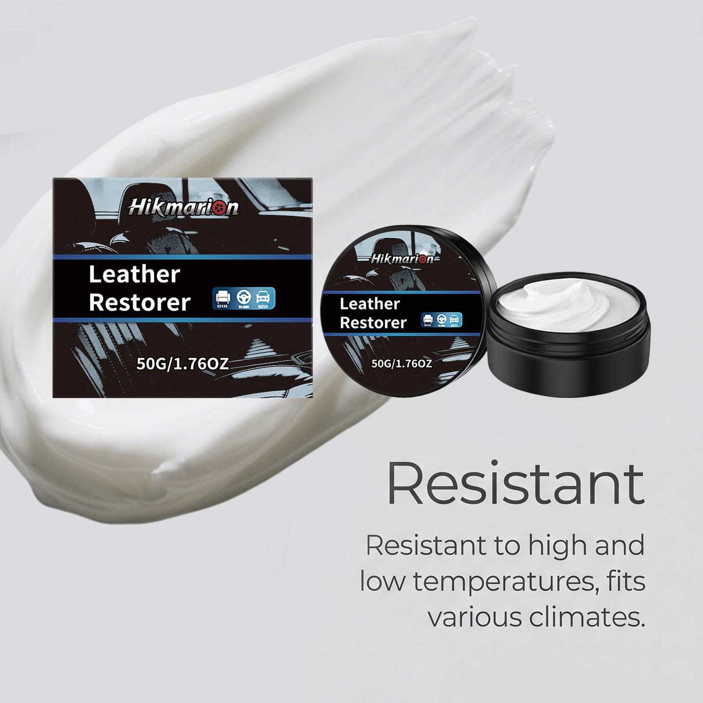 Hikmarion automotive leather care cream, automotive interior maintenance forms a protective film, anti-fouling and brightening leather