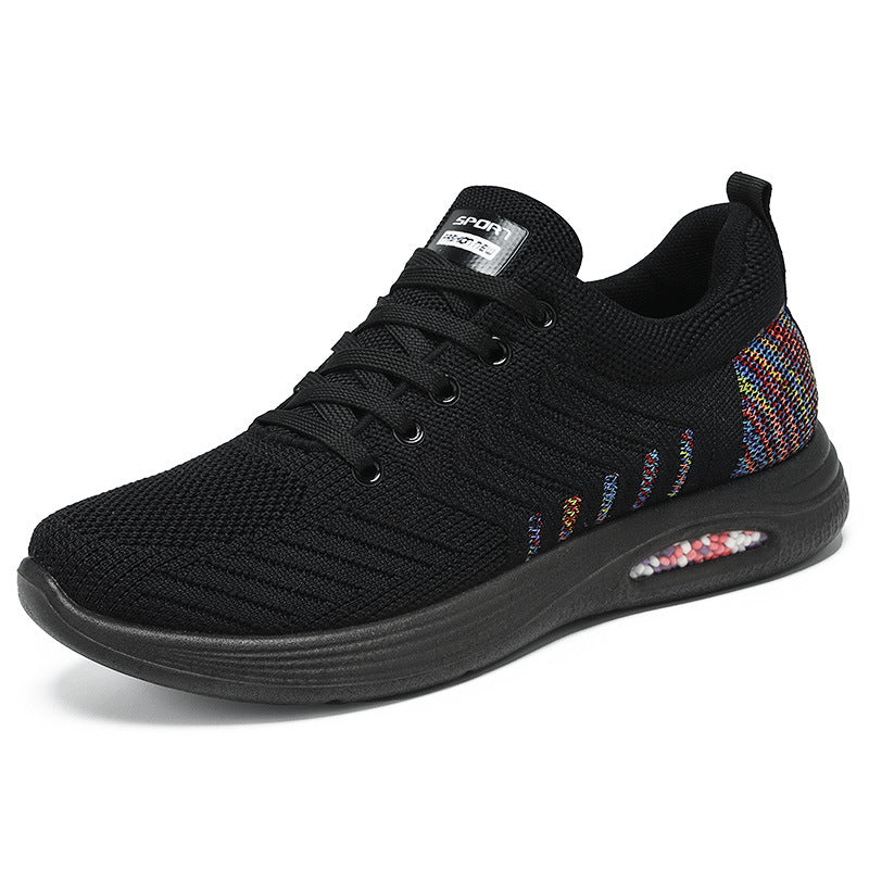 Women's shoes 2026 spring new arrivals: women's running shoes, pu flyknit casual sneakers, breathable and wear-resistant