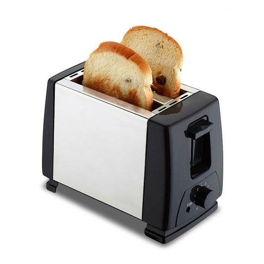 Household stainless steel toaster - double slot toaster oven, fully automatic mini breakfast toaster for 2 slices of bread, heating gadget