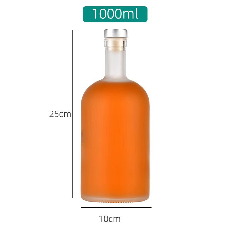 Wholesale vodka bottle yellow wine foreign wine bottle transparent self-brewing fruit wine bottle white wine bottle empty bottle frosted empty wine bottle