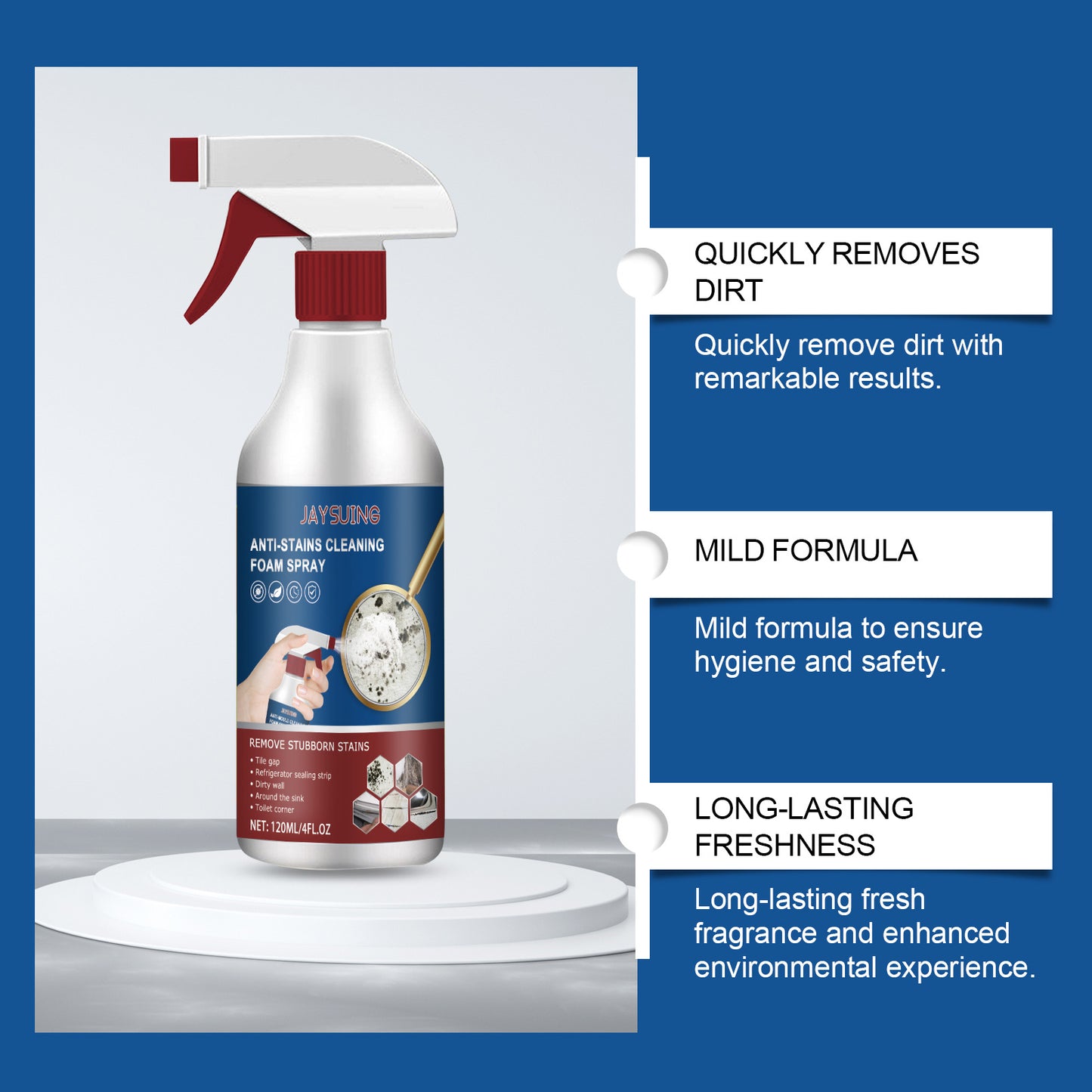 Jaysuing Bathroom Foam Cleaning Spray, Multifunctional Foam Cleaning Spray for Bathroom Wall Stains
