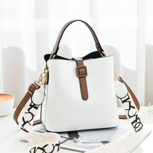 2026 new korean style minimalist women's shoulder bag pu large capacity fashion tote bucket bag - dropshipping available
