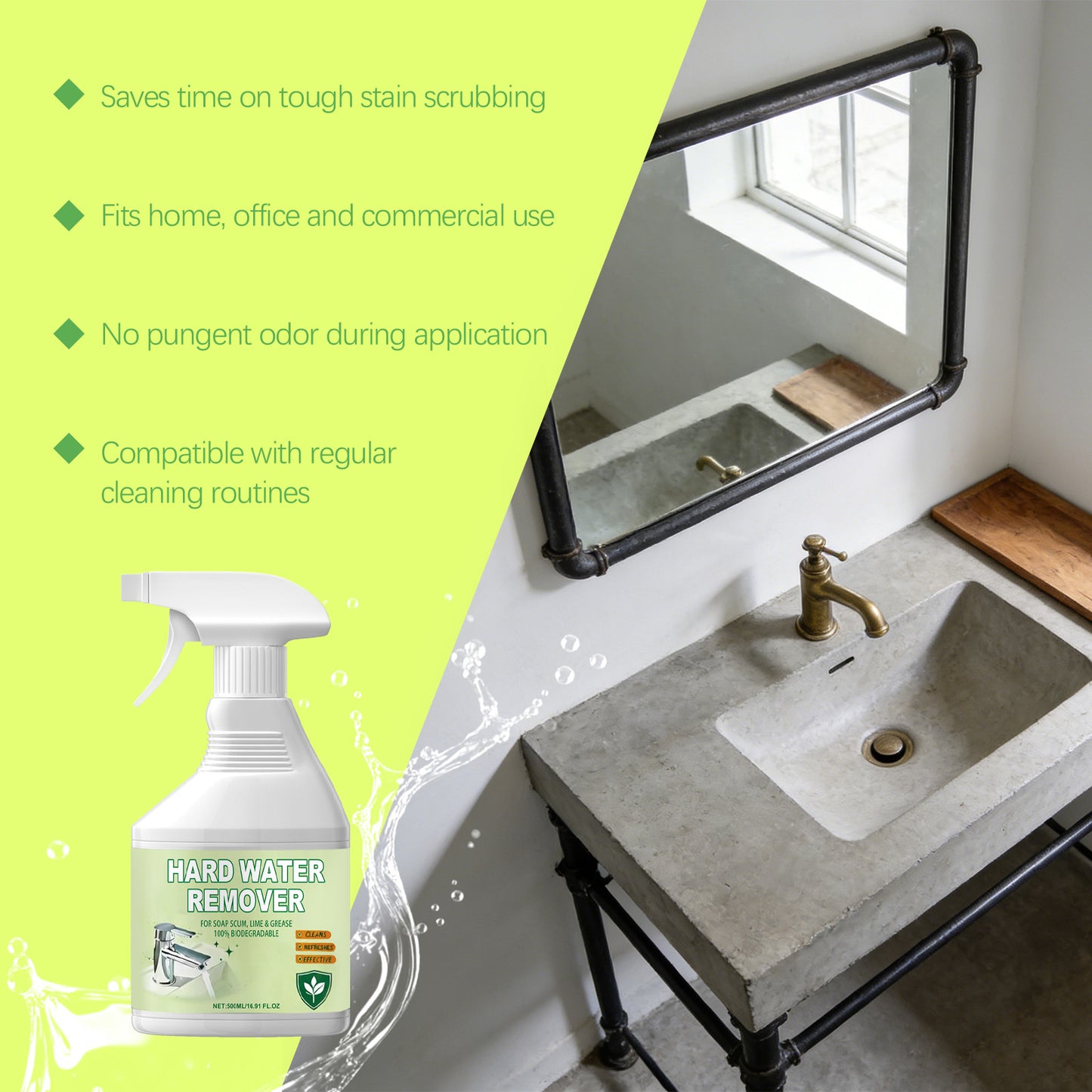 Hard water stain, multi-purpose cleaning kitchen bathroom sink stain cleaning gloss cleaning supplies