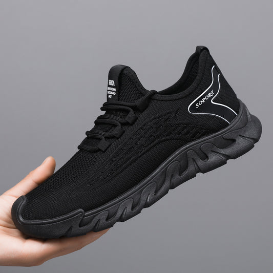 Breathable mesh men's shoes 2025 - cross-border export, soft sole, anti-slip casual low-top lace-up sneakers for men