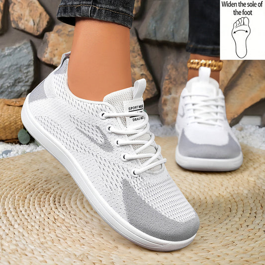 Women's spring cross-border shoes: lightweight flyknit casual shoes - comfortable, non-squeezing, wide-fit, and wide-toe design for easy walking
