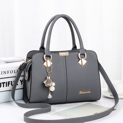 2026 spring fashion cute solid color tote bag - textured, sweet, and charming new shoulder bag - pu leather crossbody large bag