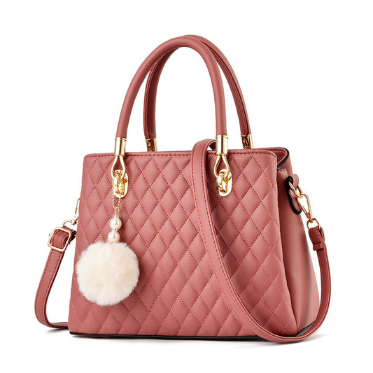 2026 new minimalist elegant diamond embroidered handbag - middle-aged mom bag, simple high-end shoulder bag & crossbody bag