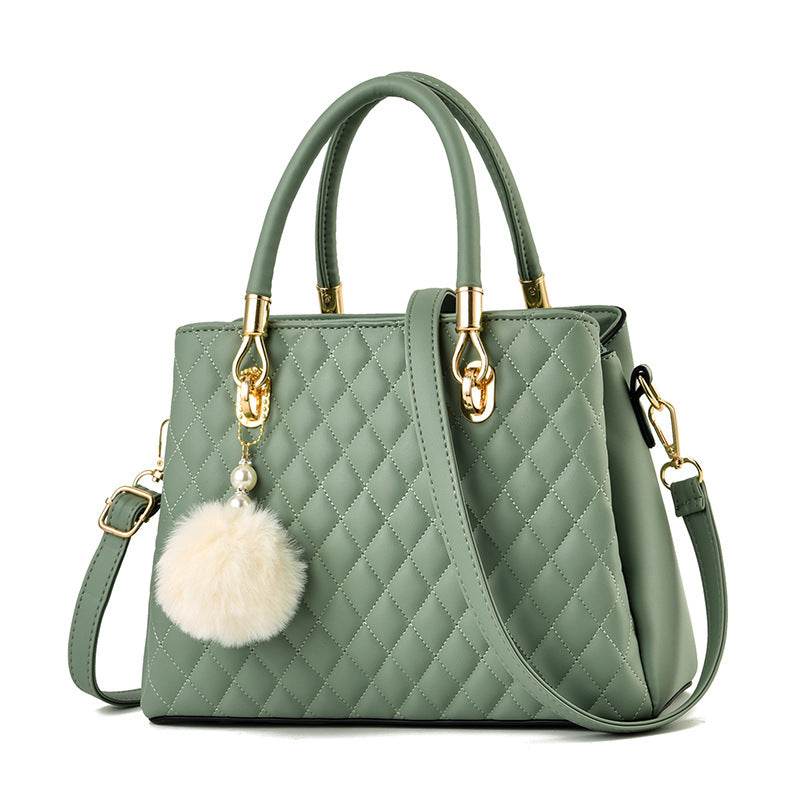 2026 new minimalist elegant diamond embroidered handbag - middle-aged mom bag, simple high-end shoulder bag & crossbody bag