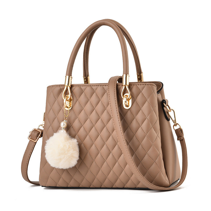 2026 new minimalist elegant diamond embroidered handbag - middle-aged mom bag, simple high-end shoulder bag & crossbody bag